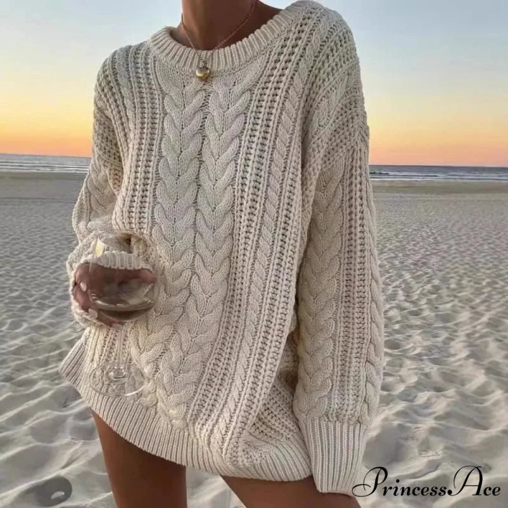 Off-The-Shoulder Monochrome Extended Sleeve Knitted Jumper swraters-241228