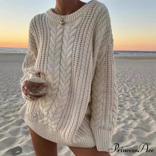 Off-The-Shoulder Monochrome Extended Sleeve Knitted Jumper swraters-241228