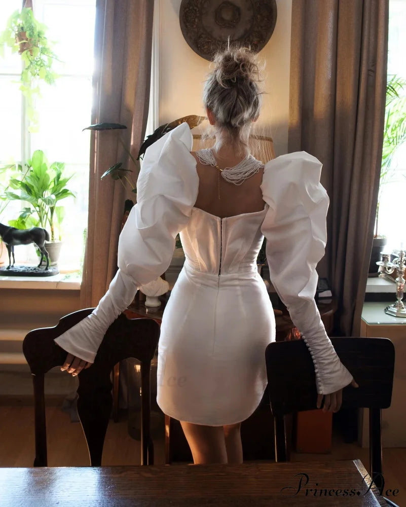 Off-the-Shoulder Ruffled Short Party Dress WHITE