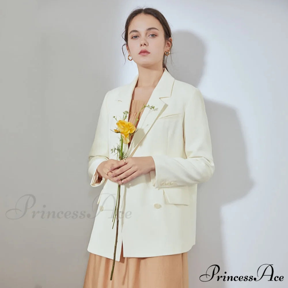 Office Ladies Casual White Blazer