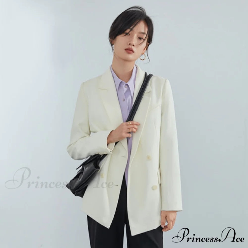 Office Ladies Casual White Blazer white / XS