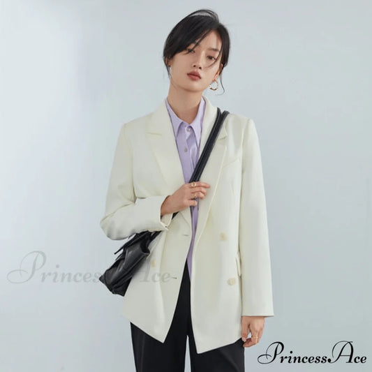 Office Ladies Casual White Blazer white / XS