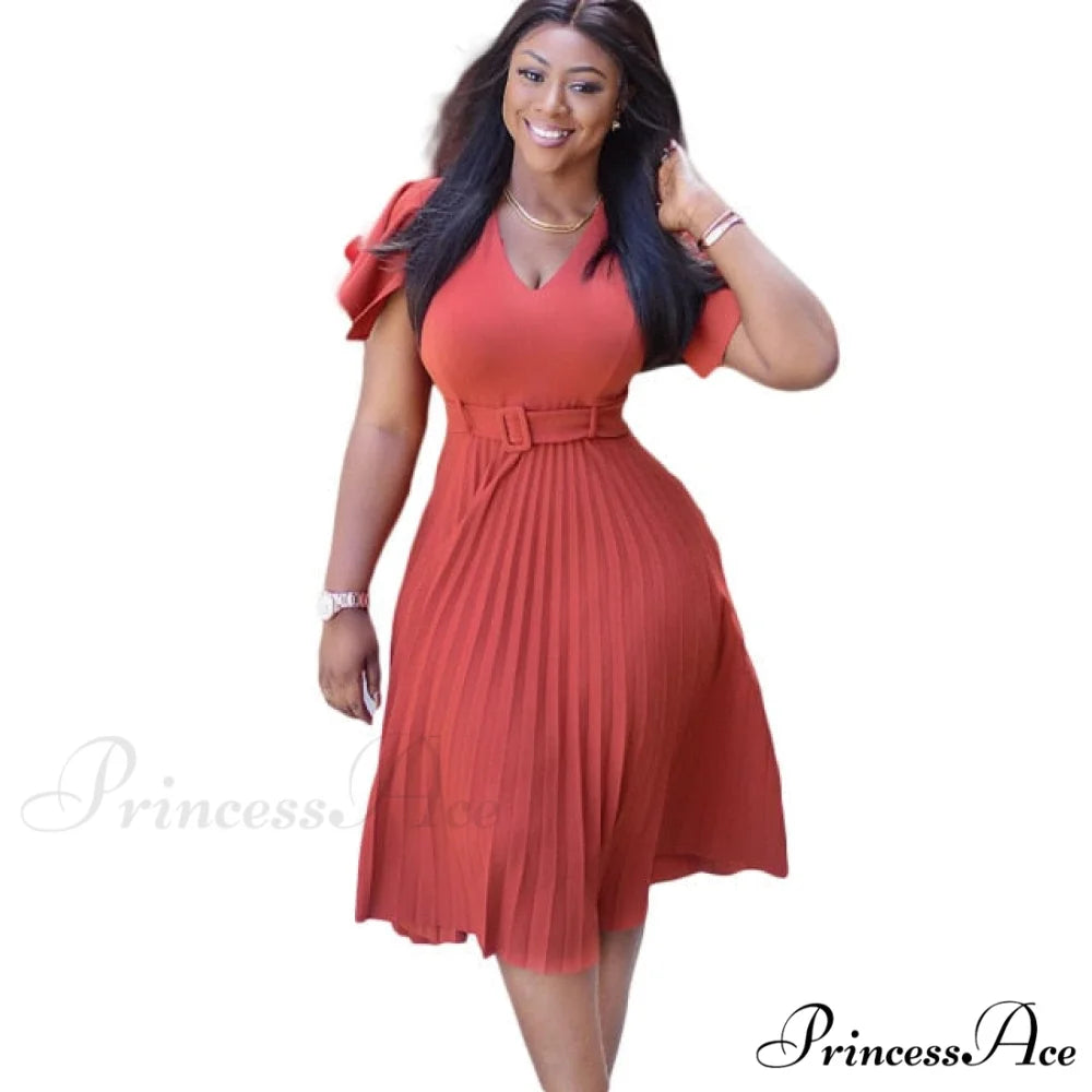 Office Ladies Elegant Classy Robes Vestidos Dress Red 2 / S