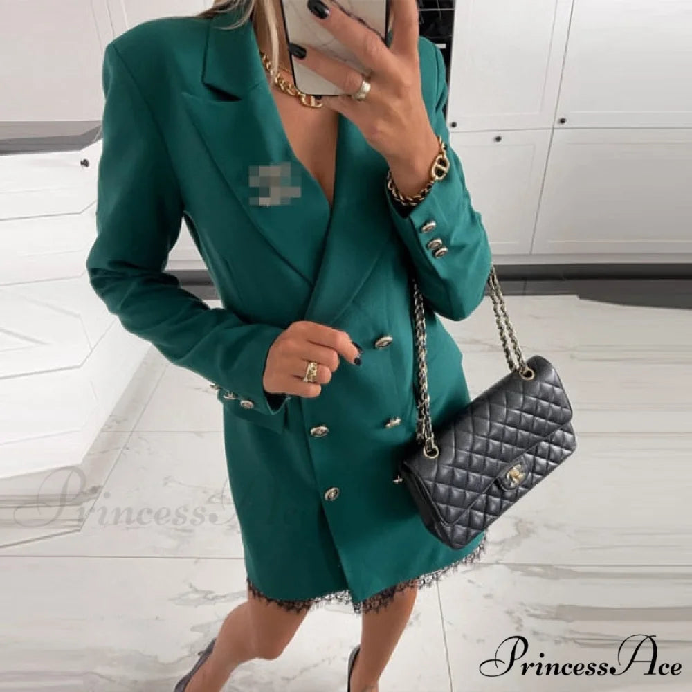 Office Lady Blazer Dress 01 Green / S