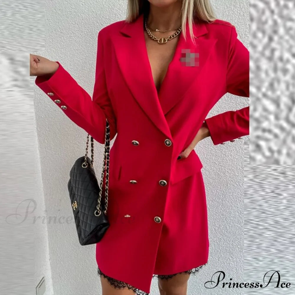 Office Lady Blazer Dress 01 Red / S