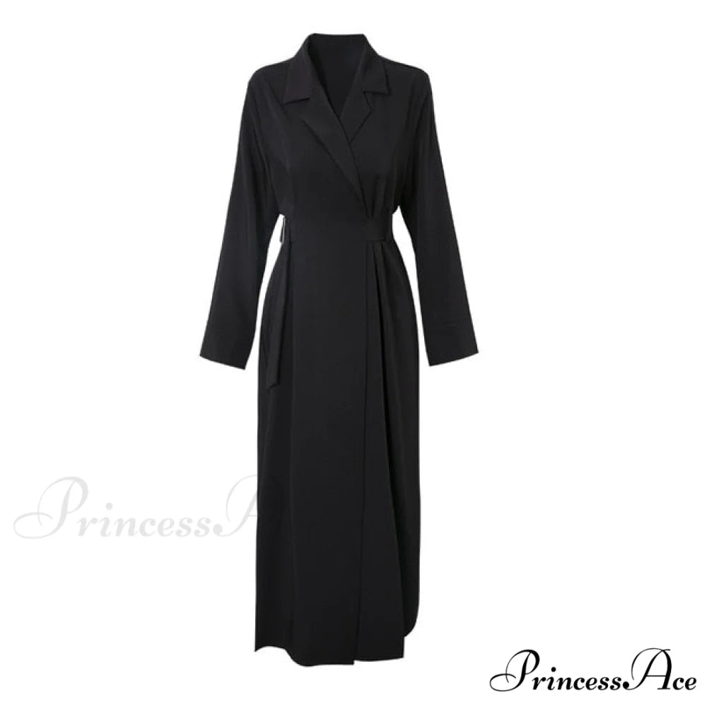 Office Lady Designer Casual Korean Style Dress black / S