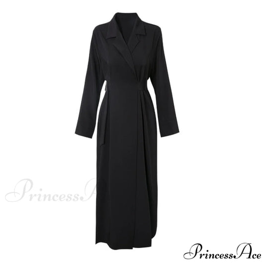 Office Lady Designer Casual Korean Style Dress black / S