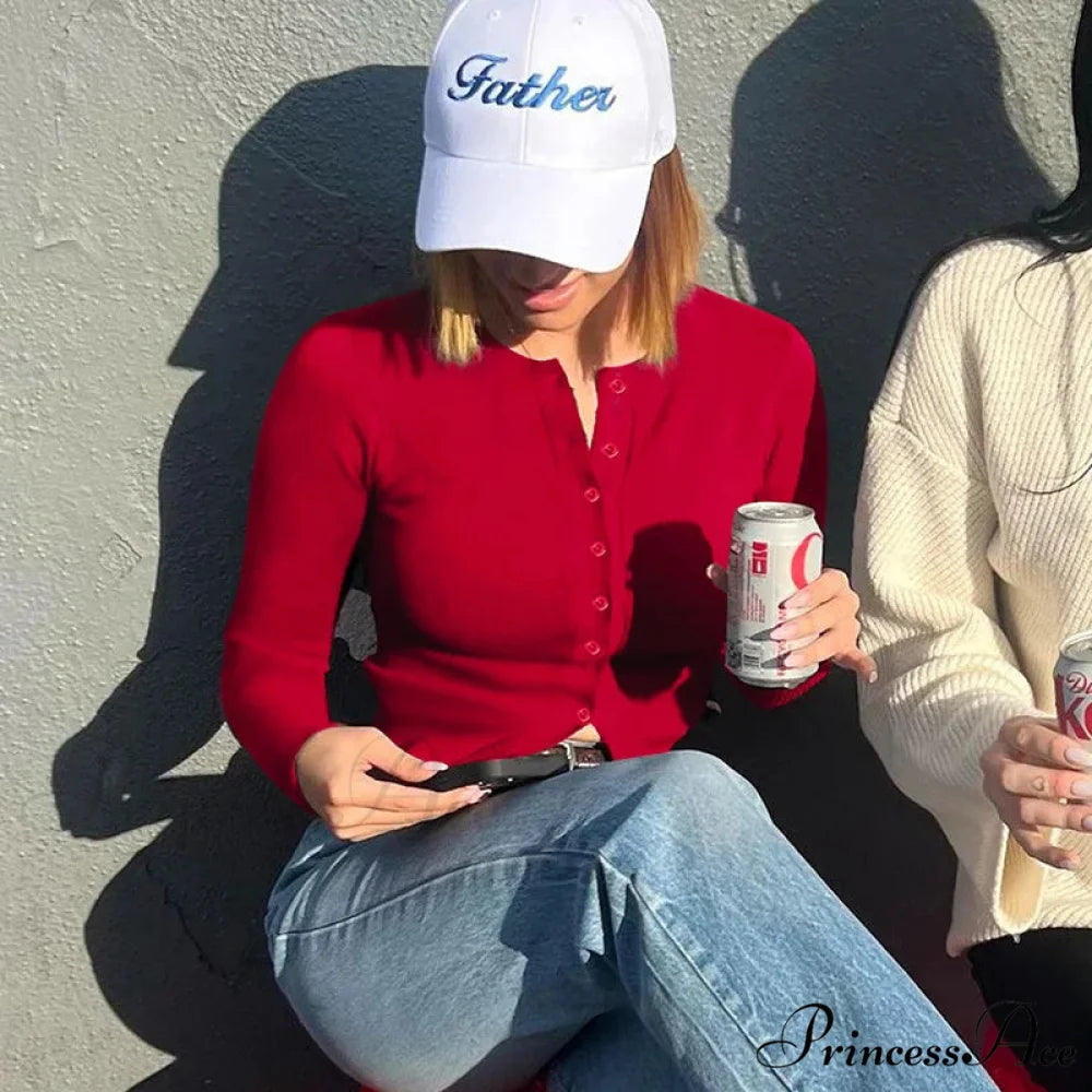 One Button Round Neck Full Sleeve Cropped Knit Cardigan cardiagn-250126