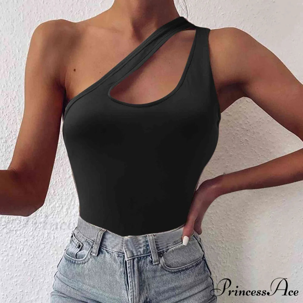 One Cutout Cami Shoulder Top Black / S
