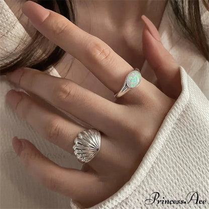 Opal Stone Cuff Trend Vintage Party Ring