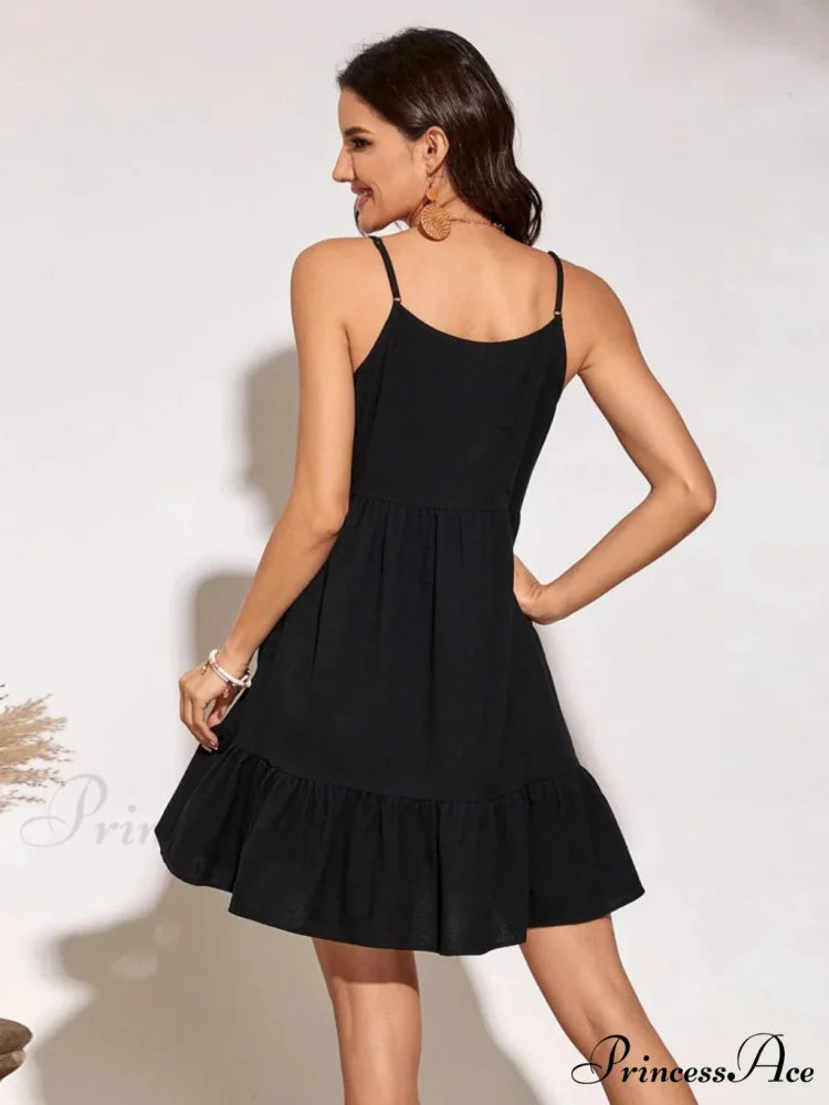 Open-Back Swing Suspender Dress