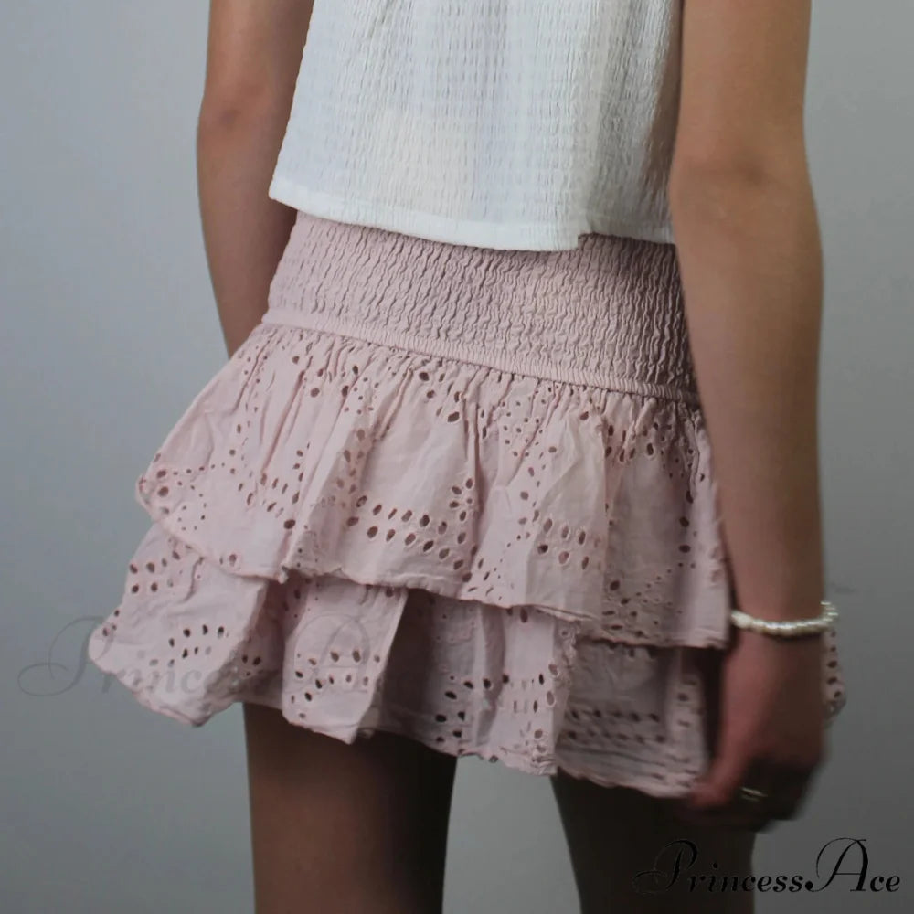 Openwork Tiered Frilly Skirt skirts-250223