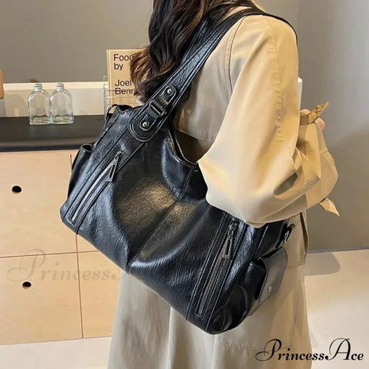 Opposing Shade Premium Zipper Shoulder Bag shoulder-250126