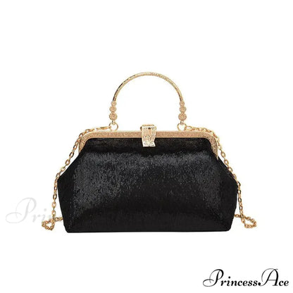 Opulent Banquet Evening Wedding Clutch Celebration Bag Black clutchbag-250126