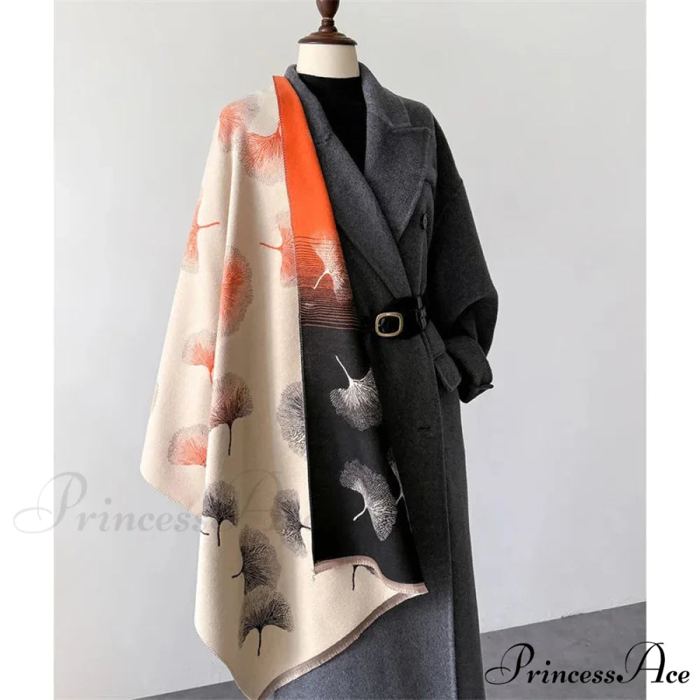 Opulent Cashmere Blossom Pashmina Scarf black 1 scarf-241228