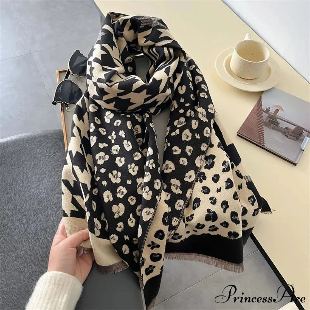 Opulent Cashmere Winter Poncho Scarf black2 scarf-241228