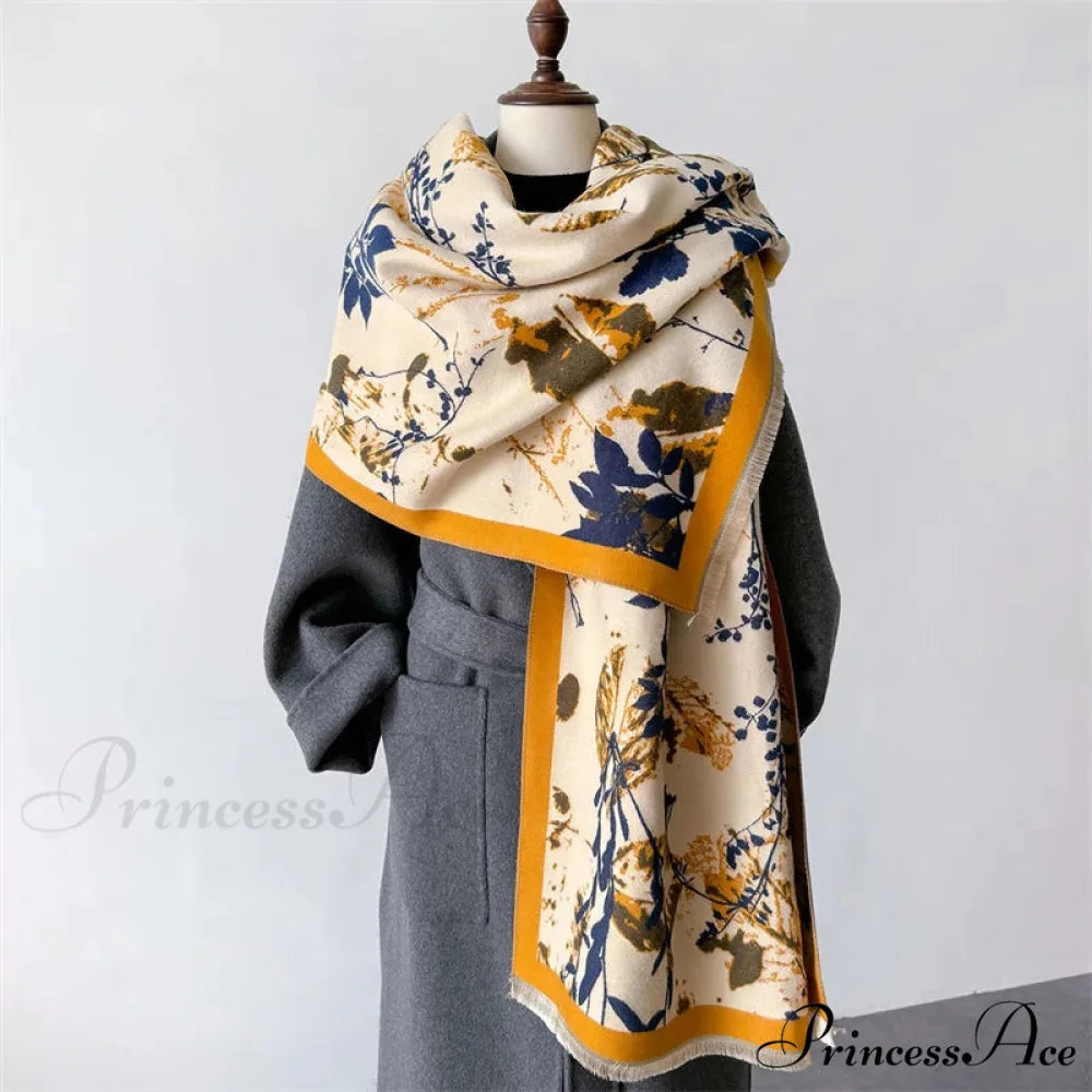 Opulent Cashmere Wrap Cold Weather Scarf beige scarf-241228