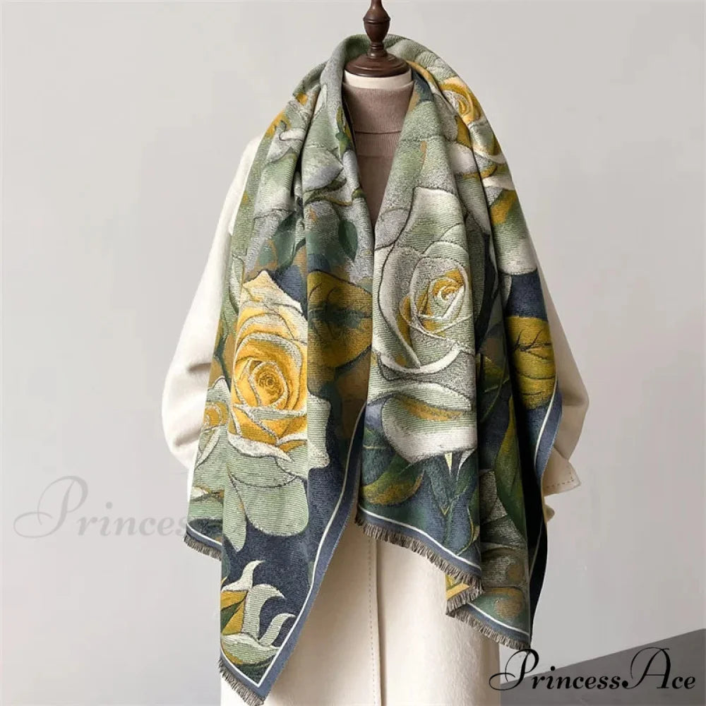 Opulent Cozy Wrap Merino Blossom Shawl Color2 scarf-241228