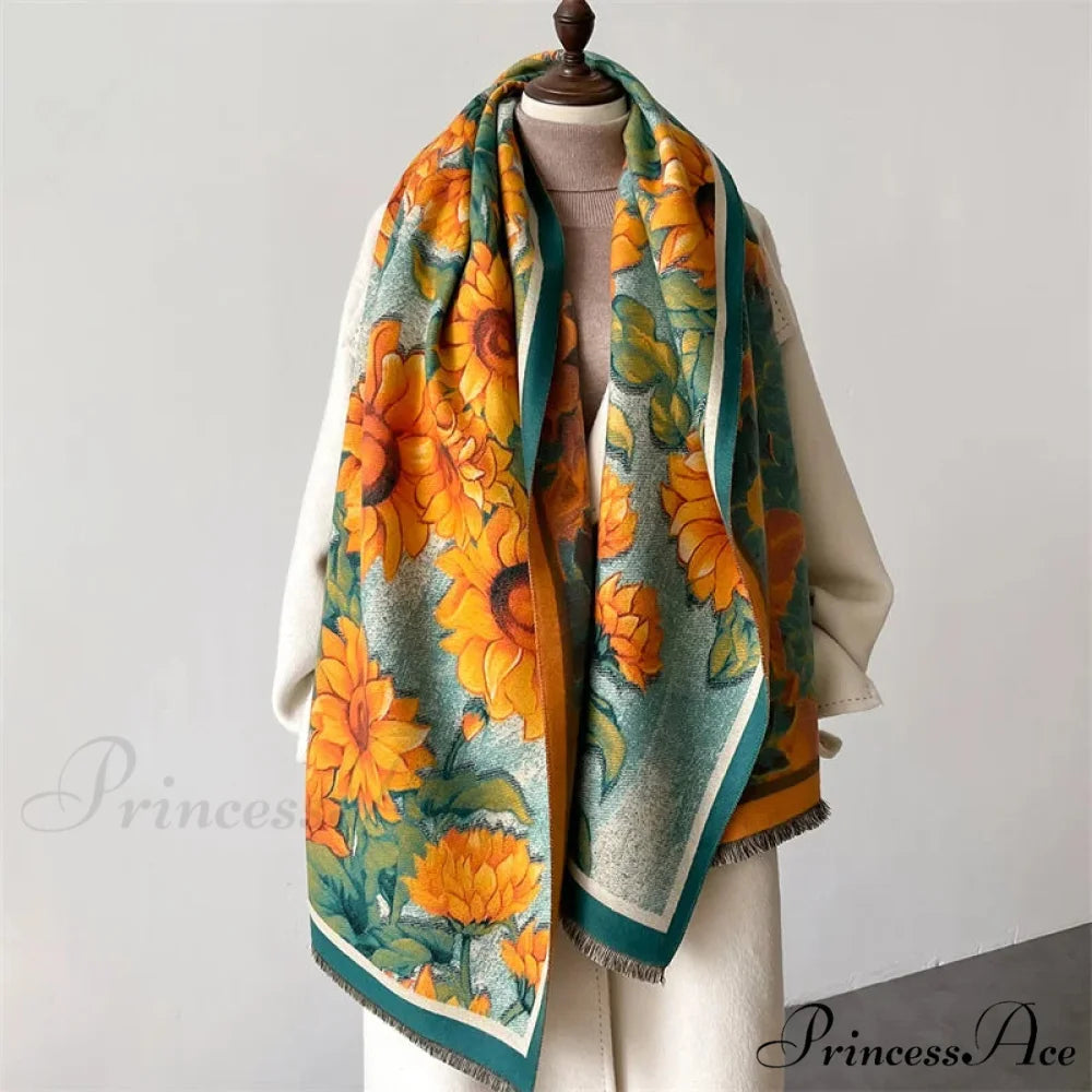 Opulent Cozy Wrap Merino Blossom Shawl Color4 scarf-241228