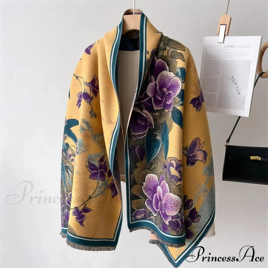 Opulent Cozy Wrap Merino Blossom Shawl scarf-241228