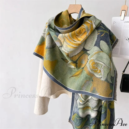 Opulent Cozy Wrap Merino Blossom Shawl scarf-241228