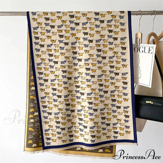 Opulent Creature Pattern Fall Cashmere Scarf scarf-241228