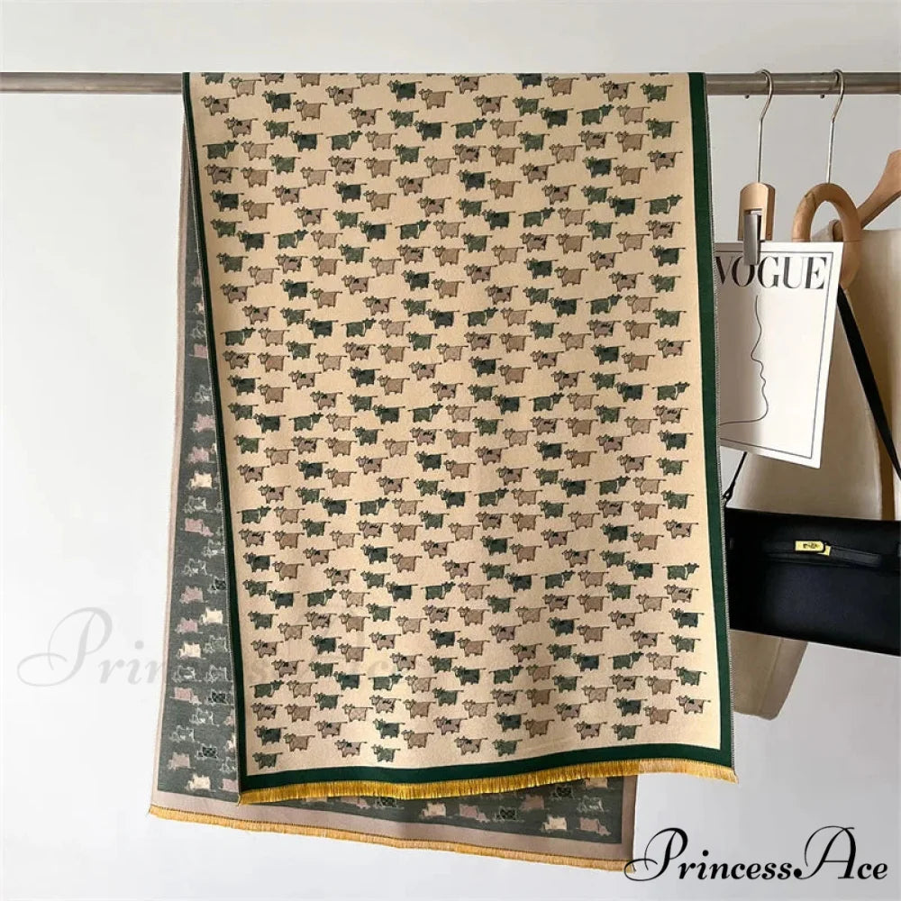 Opulent Creature Pattern Fall Cashmere Scarf scarf-241228