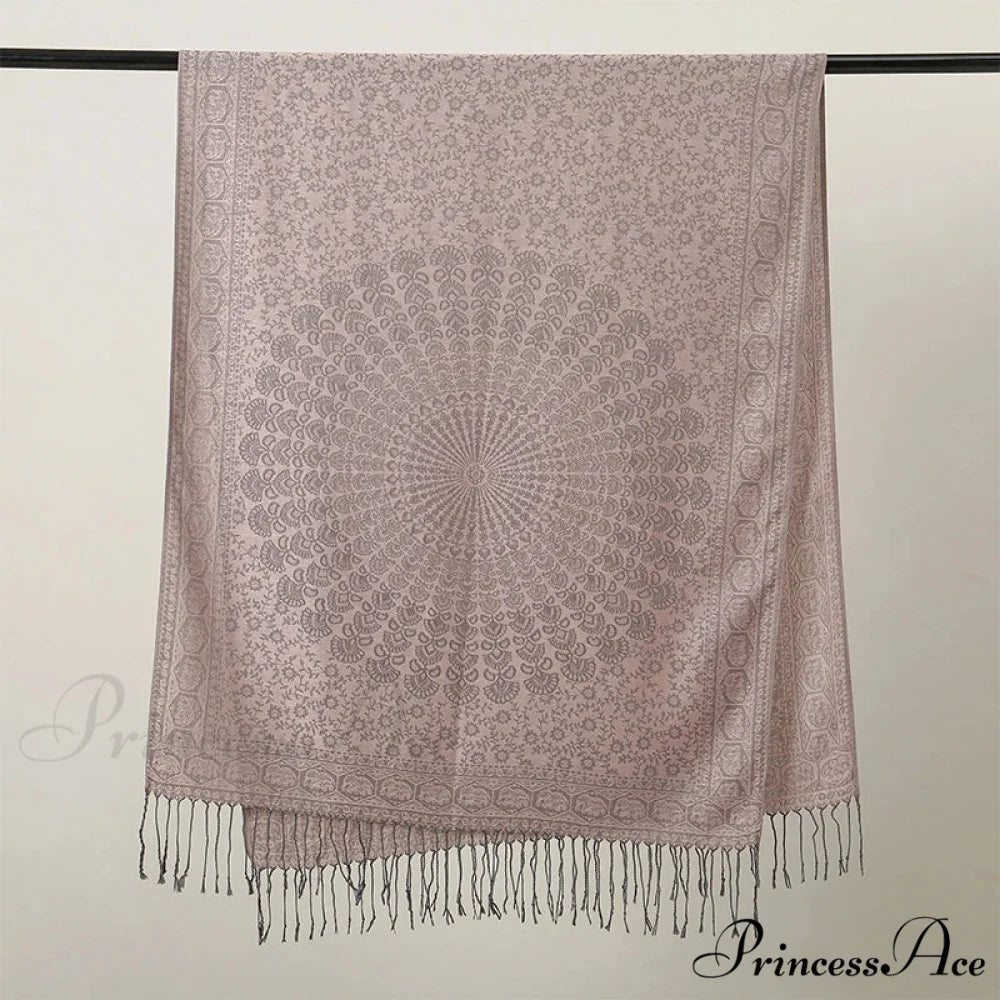 Opulent Fall Cashmere Pashmina Wrap Scarf pink scarf-241228