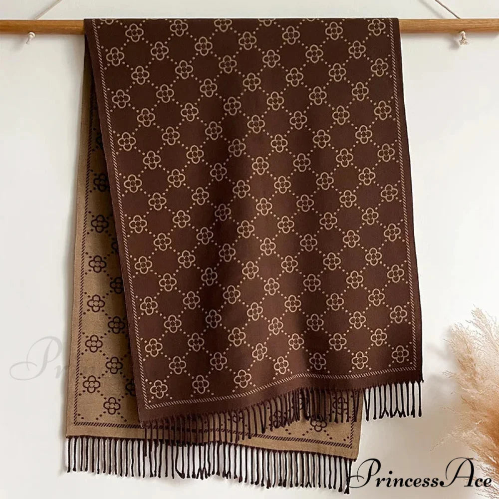 Opulent Flowery Cashmere Winter Scarf scarf-241228