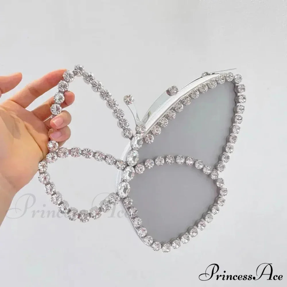 Opulent Gems Butterfly Celebration Evening Clutch Purse White / 23cm 13.5cm clutchbag-250126