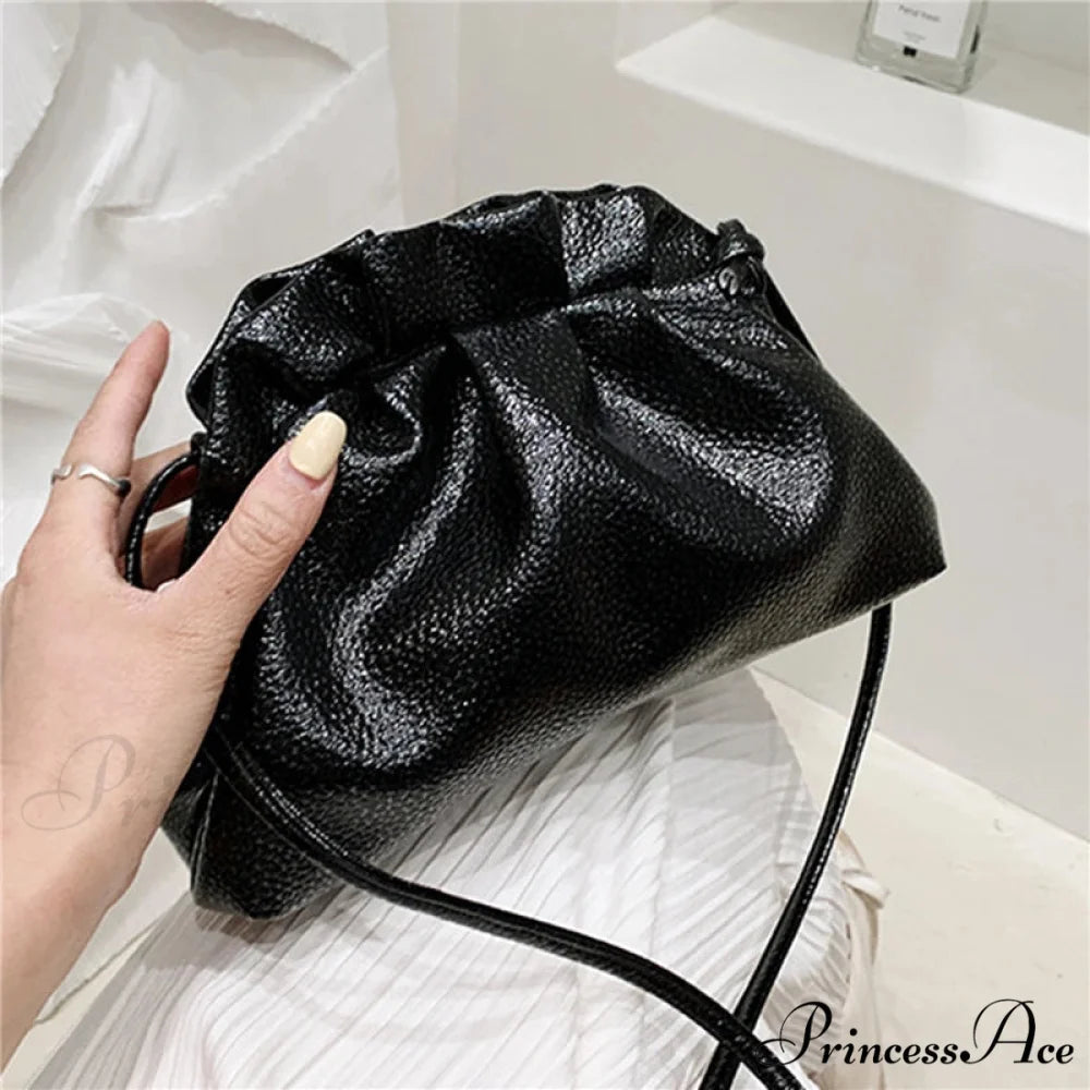 Opulent Gold Fluffy Silver Crossbody Clutch Purse Black handbag-250126