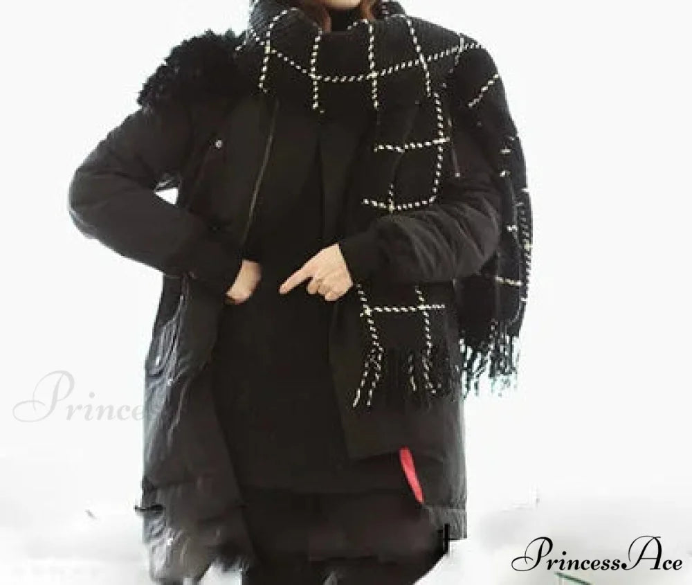 Opulent Neckcloth Cashmere Scarf black scarf-241228