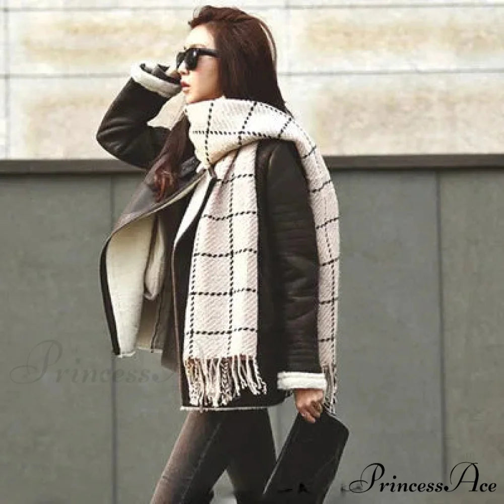 Opulent Neckcloth Cashmere Scarf white scarf-241228