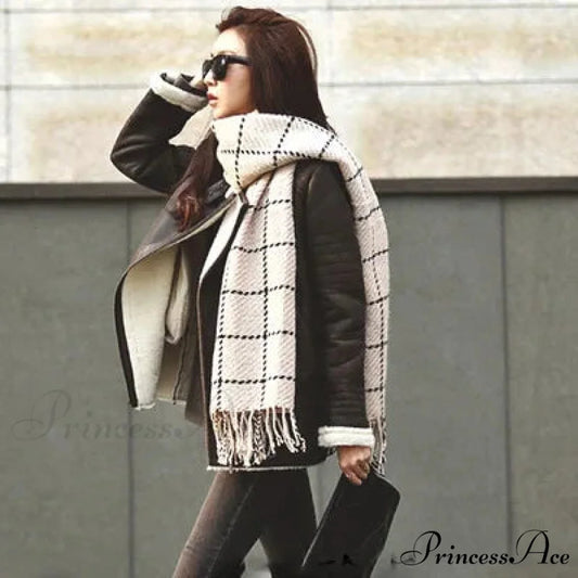 Opulent Neckcloth Cashmere Scarf white scarf-241228