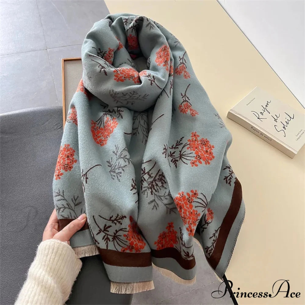 Opulent Pashmina Journey Cashmere Scarf blue scarf-241228