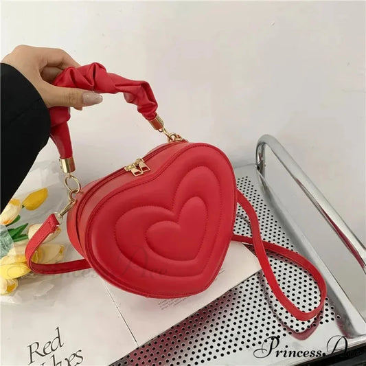 Opulent Quilted Faux Leather Heart Crossbody crossbody-250126