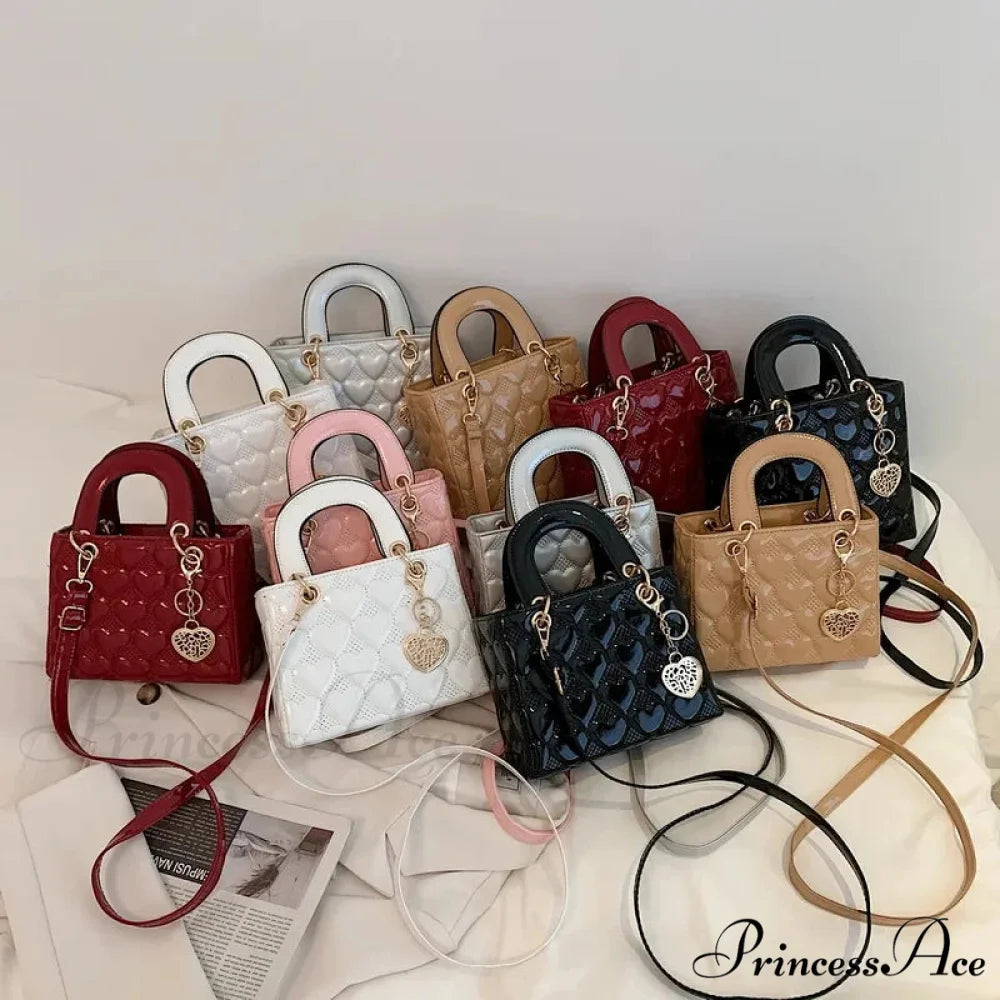 Opulent Quilted Square Handle Crossbody Purse handbag-250126