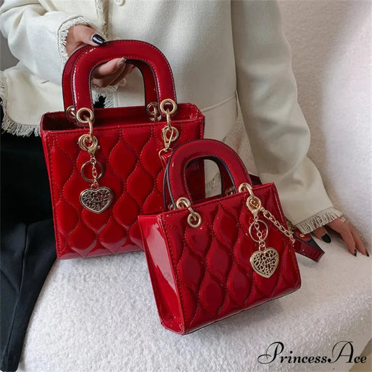 Opulent Quilted Square Handle Crossbody Purse handbag-250126