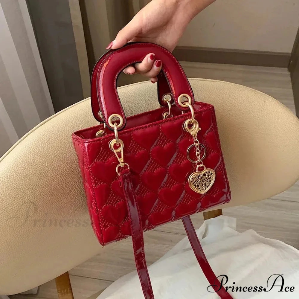 Opulent Quilted Square Handle Crossbody Purse handbag-250126