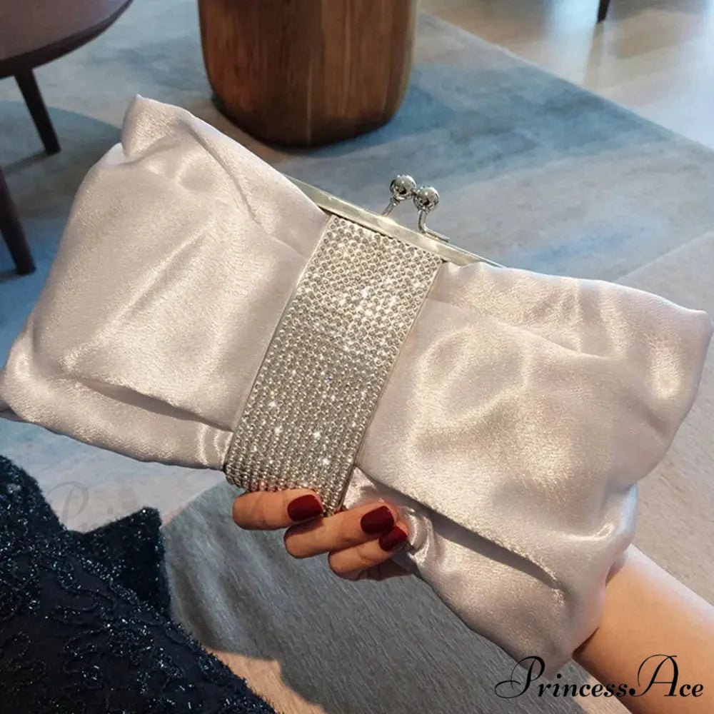 Opulent Rhinestone Bow Evening Clutch Purse clutchbag-250126