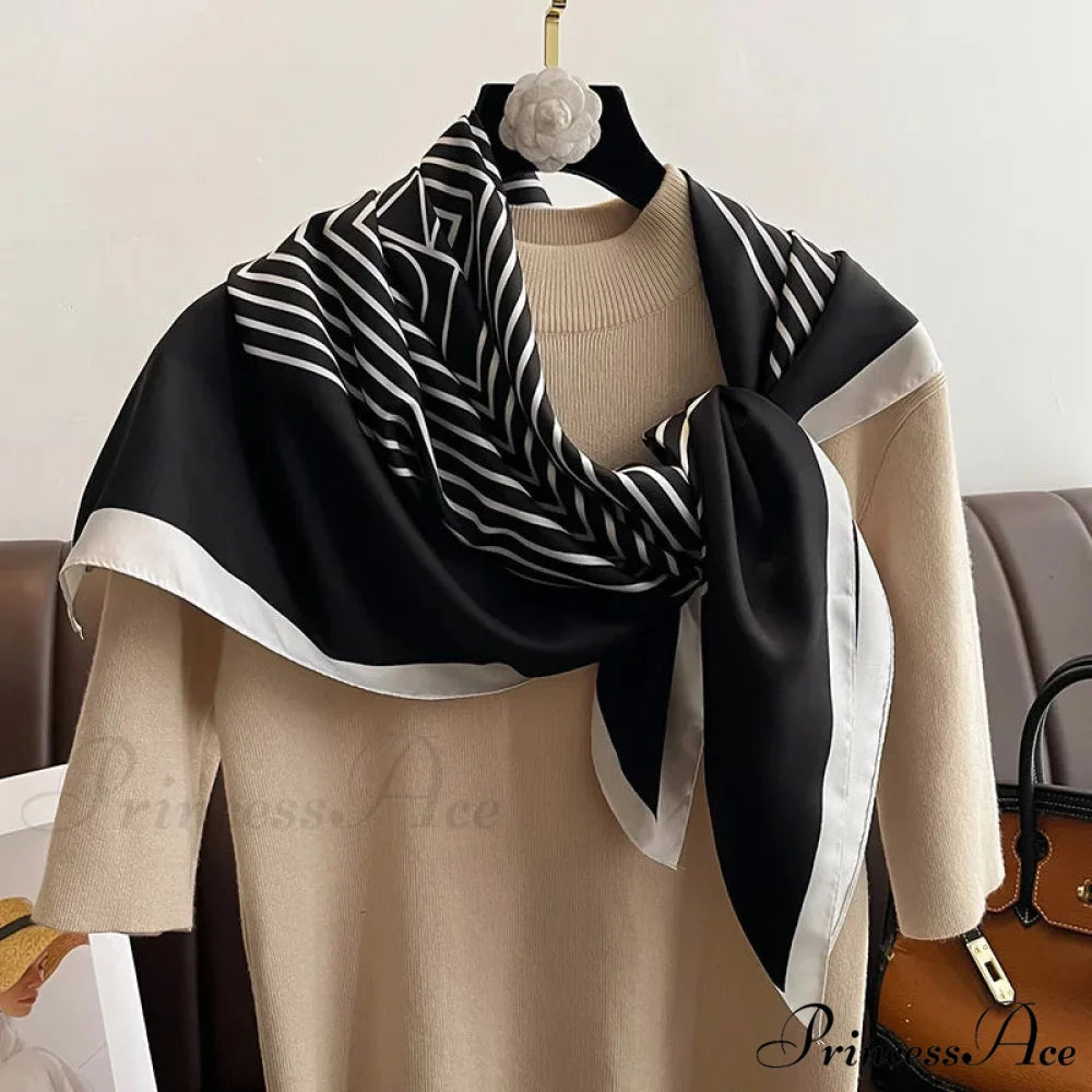 Opulent Silk Twill Hair Print Scarf scarf-241228