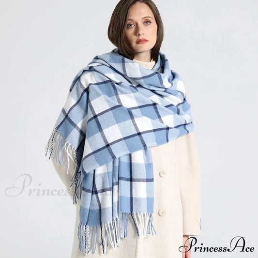 Opulent Tartan Cashmere Extended Bandana Scarf Color1 scarf-241228