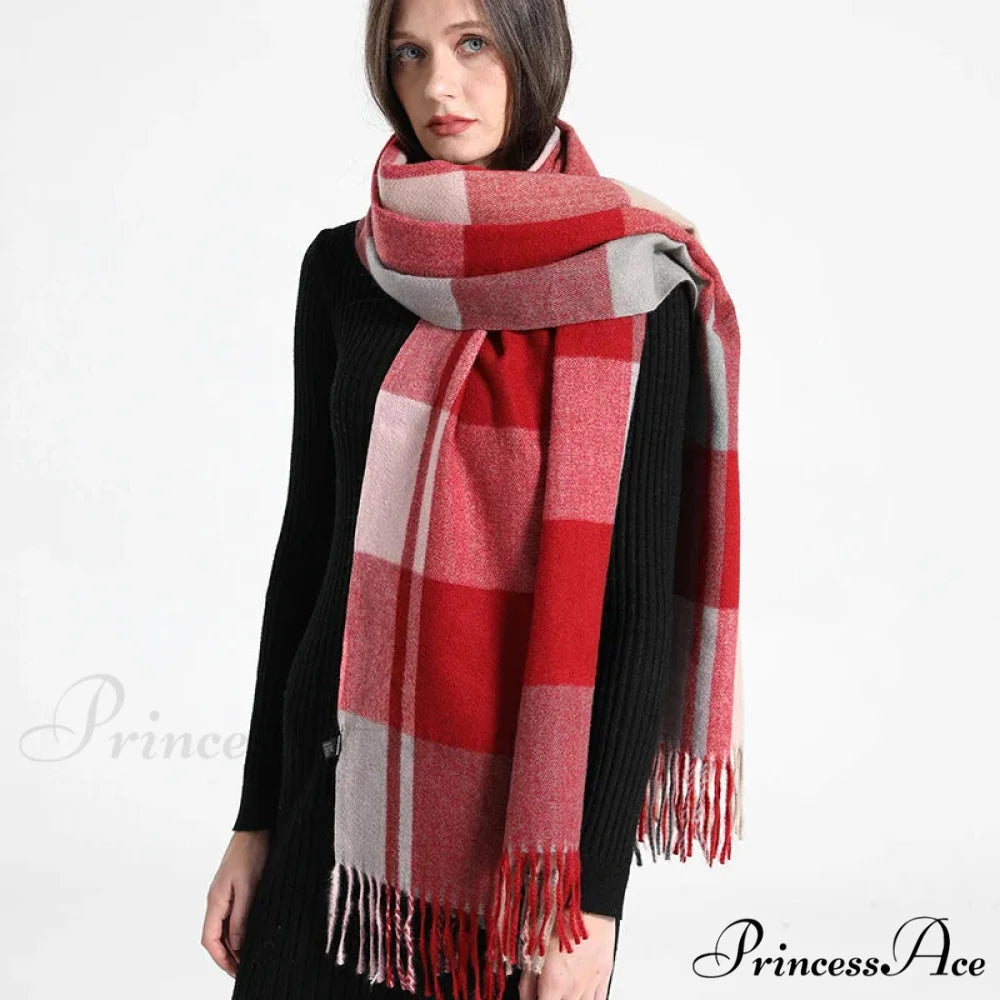 Opulent Tartan Cashmere Extended Bandana Scarf Color11 scarf-241228