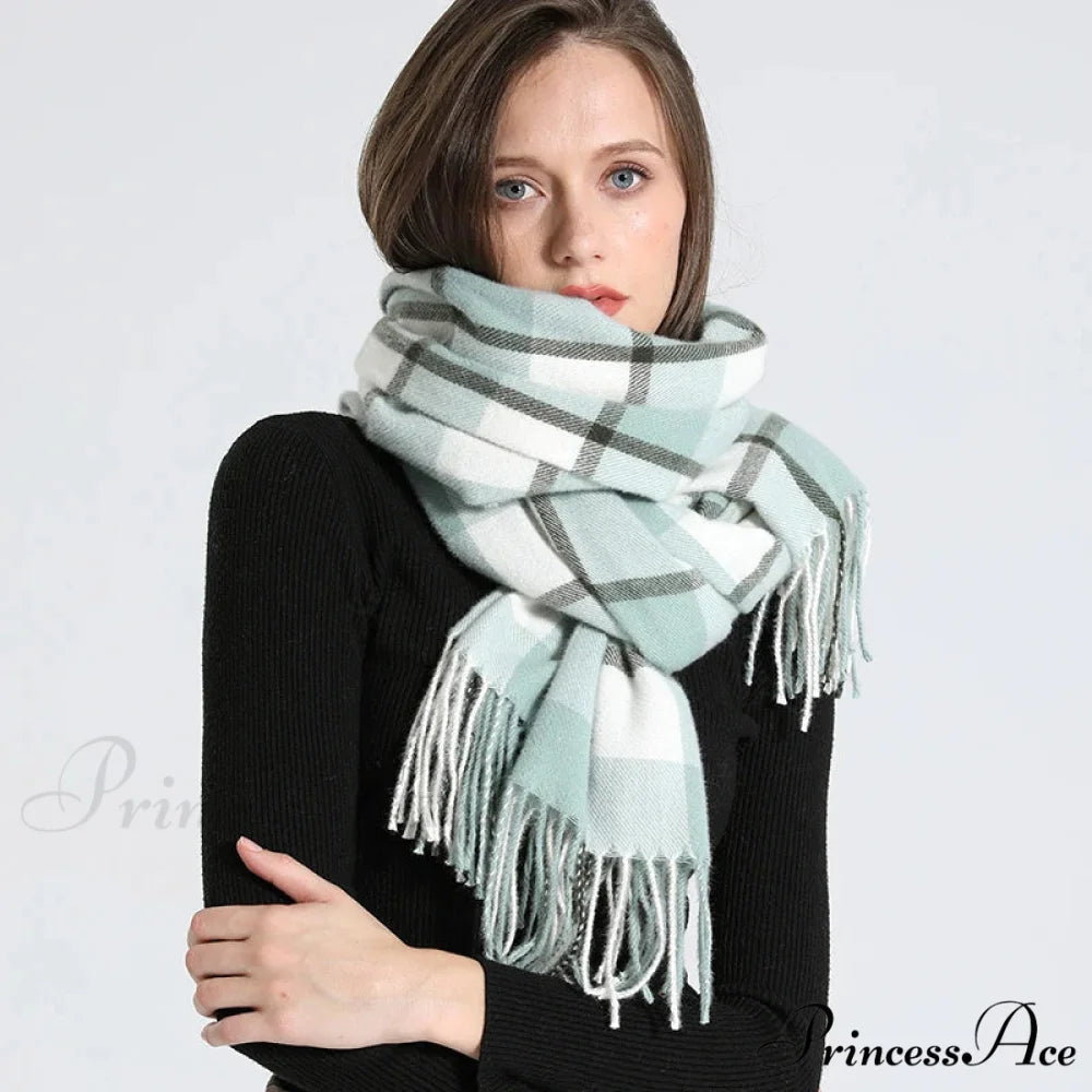 Opulent Tartan Cashmere Extended Bandana Scarf Color2 scarf-241228