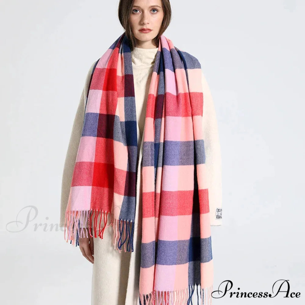 Opulent Tartan Cashmere Extended Bandana Scarf Color21 scarf-241228