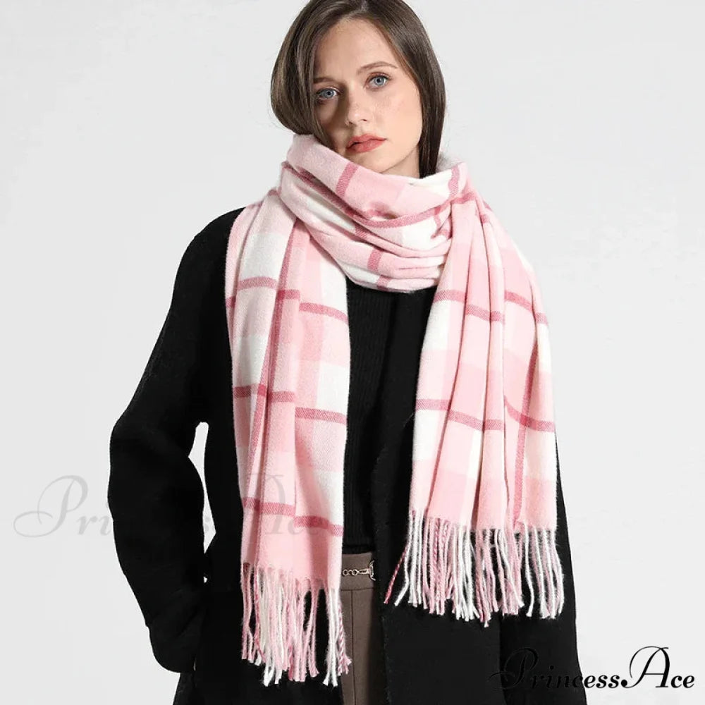 Opulent Tartan Cashmere Extended Bandana Scarf Color3 scarf-241228