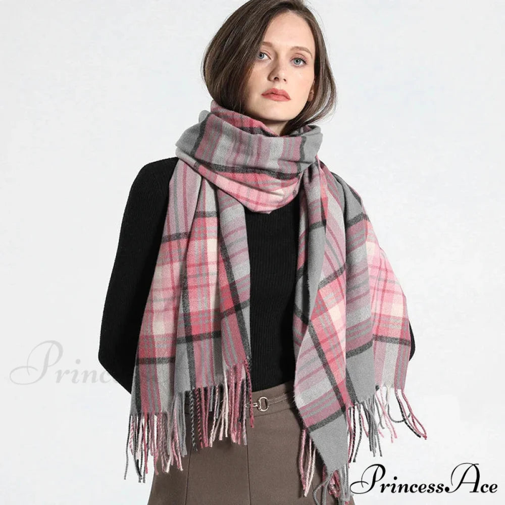 Opulent Tartan Cashmere Extended Bandana Scarf Color5 scarf-241228