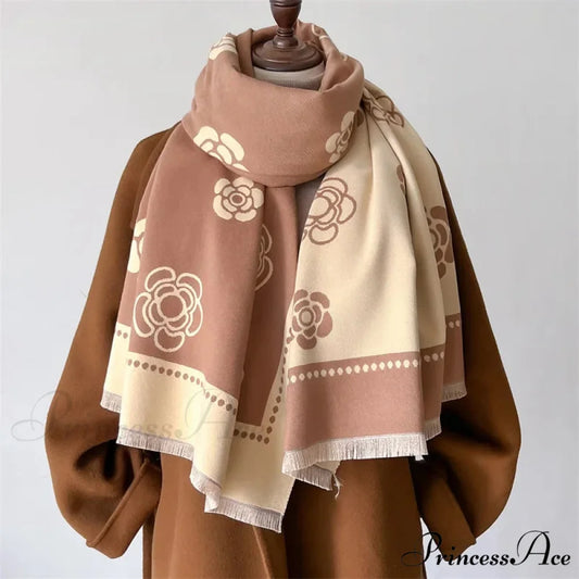Opulent Winter Cashmere Scarf coffee scarf-241228