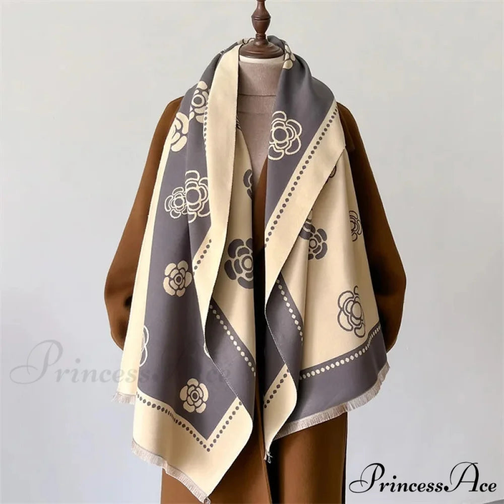 Opulent Winter Cashmere Scarf white scarf-241228