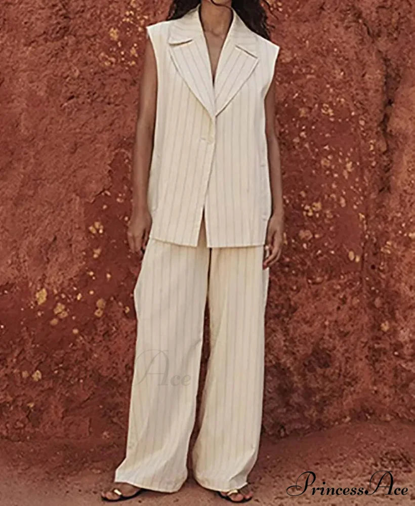 Orange Pattern Collar Straight Pants Work Two Piece Set officetwopieceset-250223